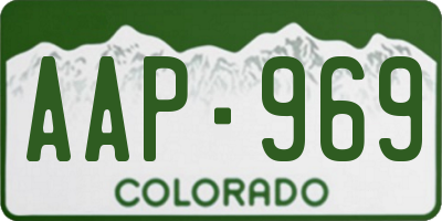 CO license plate AAP969