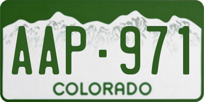 CO license plate AAP971