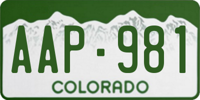 CO license plate AAP981