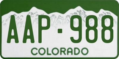 CO license plate AAP988