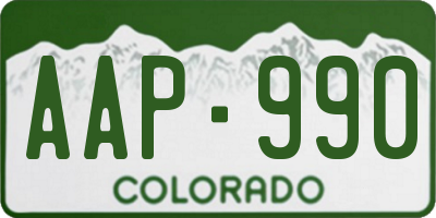 CO license plate AAP990