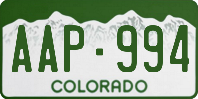 CO license plate AAP994