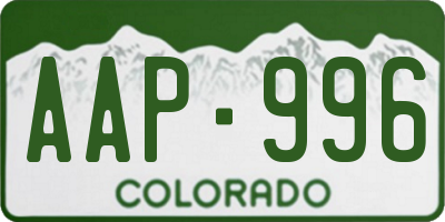 CO license plate AAP996