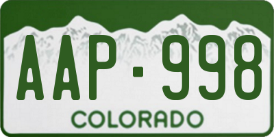 CO license plate AAP998