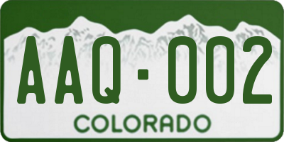 CO license plate AAQ002