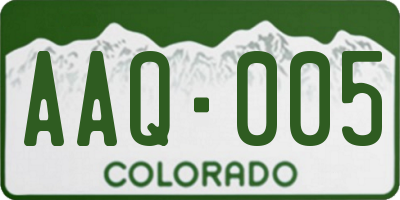 CO license plate AAQ005