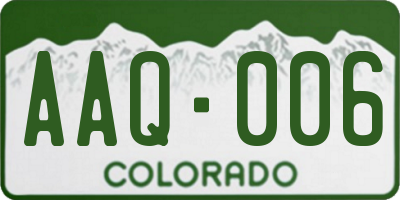 CO license plate AAQ006