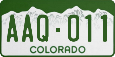 CO license plate AAQ011