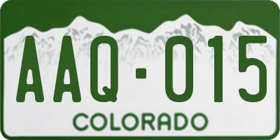 CO license plate AAQ015