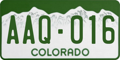 CO license plate AAQ016