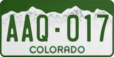 CO license plate AAQ017