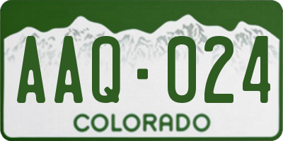 CO license plate AAQ024