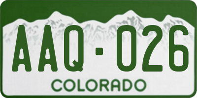 CO license plate AAQ026