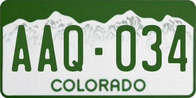 CO license plate AAQ034