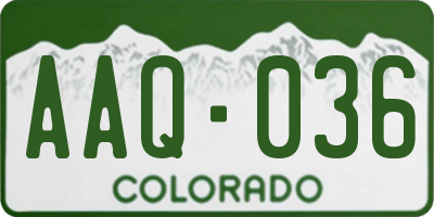 CO license plate AAQ036