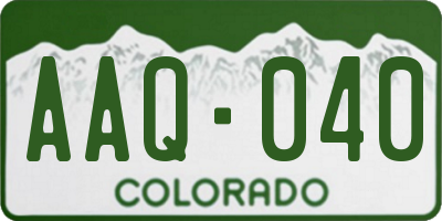 CO license plate AAQ040