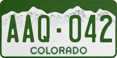CO license plate AAQ042