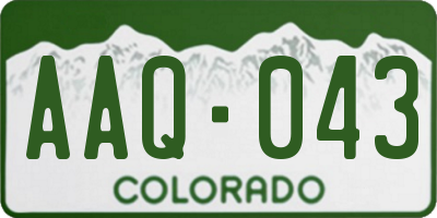CO license plate AAQ043