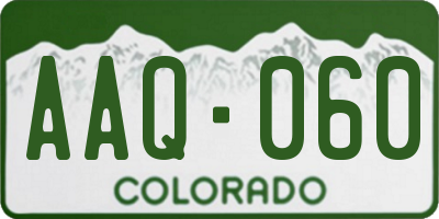 CO license plate AAQ060