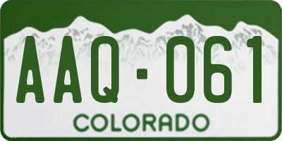 CO license plate AAQ061
