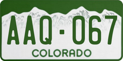 CO license plate AAQ067