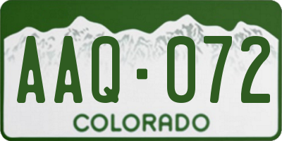 CO license plate AAQ072