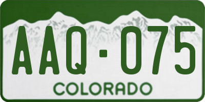 CO license plate AAQ075