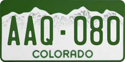 CO license plate AAQ080