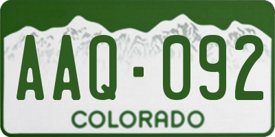 CO license plate AAQ092