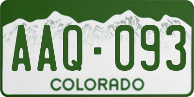 CO license plate AAQ093