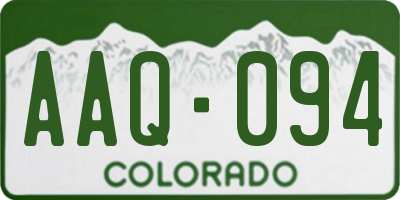 CO license plate AAQ094