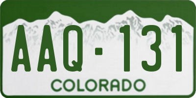 CO license plate AAQ131