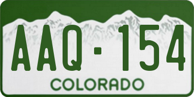 CO license plate AAQ154