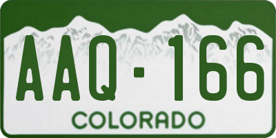 CO license plate AAQ166