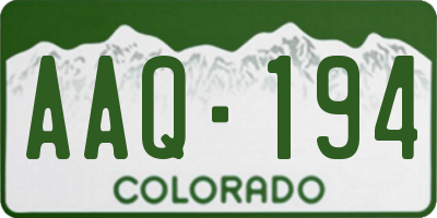 CO license plate AAQ194