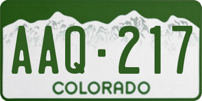 CO license plate AAQ217