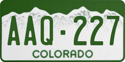 CO license plate AAQ227