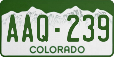CO license plate AAQ239