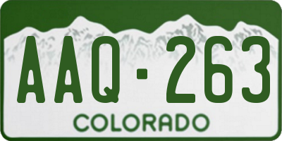 CO license plate AAQ263