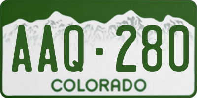 CO license plate AAQ280