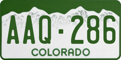CO license plate AAQ286