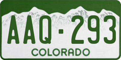 CO license plate AAQ293