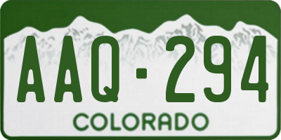 CO license plate AAQ294