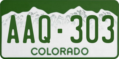 CO license plate AAQ303
