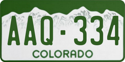 CO license plate AAQ334