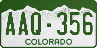 CO license plate AAQ356