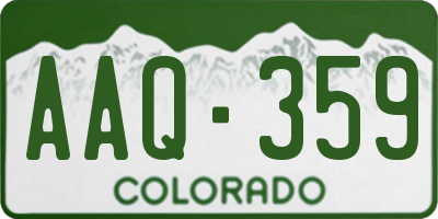 CO license plate AAQ359