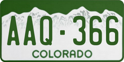 CO license plate AAQ366