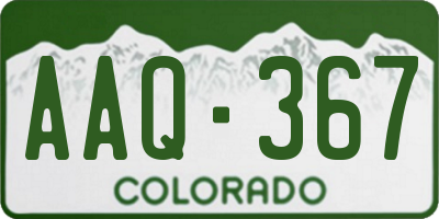 CO license plate AAQ367