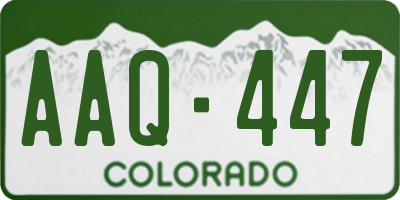 CO license plate AAQ447
